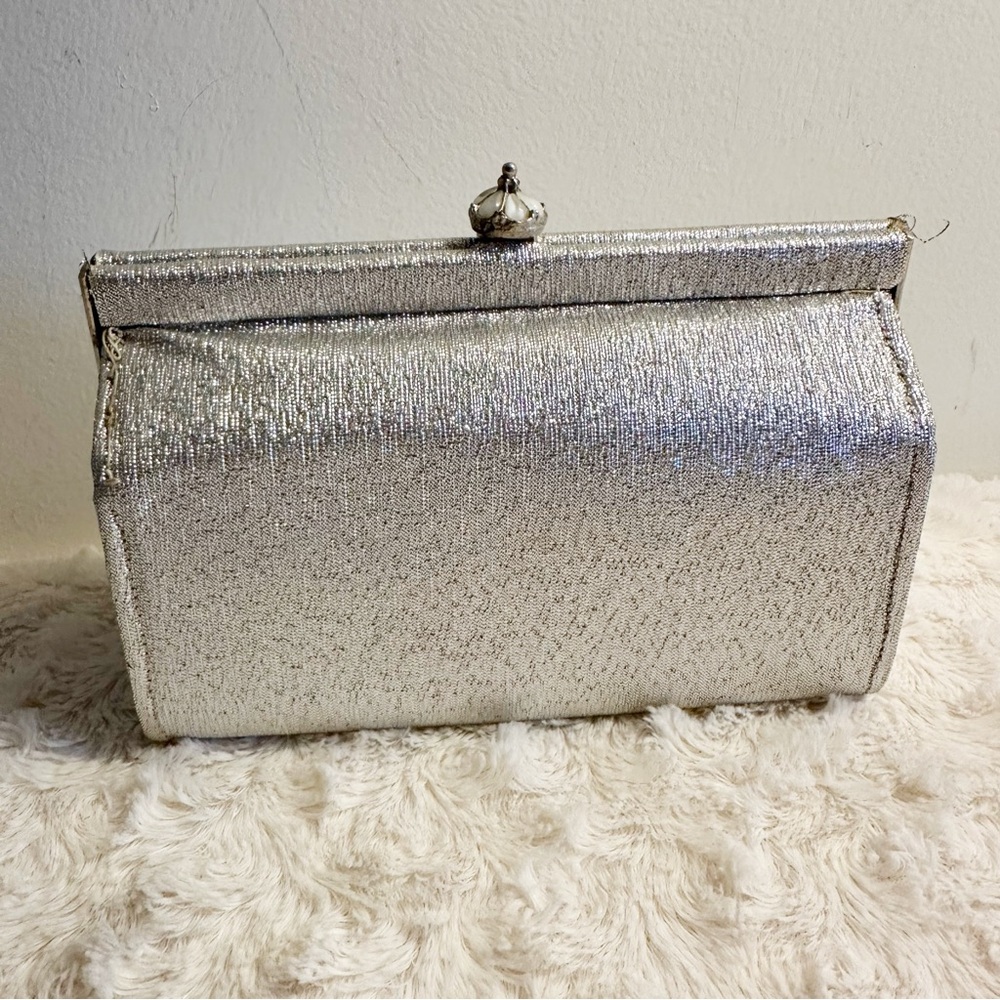 Vintage Silver Hinge Clutch